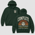 Complete Field House Forest Green full-zip hoodie front and back