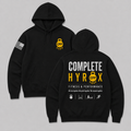 HYROX CFP black pullover hoodie front and back